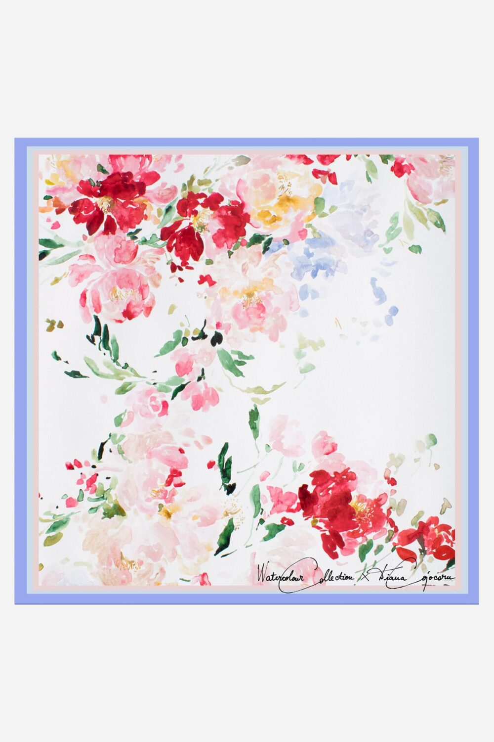 esarfa cu motive florale floral simplicity medie dimensiune: 70 x 70 cm